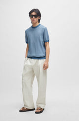 Boss SHORT-SLEEVED SWEATER WITH MICRO STRUCTURE