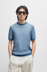 Boss SHORT-SLEEVED SWEATER WITH MICRO STRUCTURE