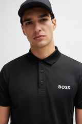 Boss Jacquard Polo Shirt With Contrast Logo