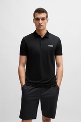 Boss Jacquard Polo Shirt With Contrast Logo