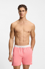 Swim shorts with contrast logo and piping