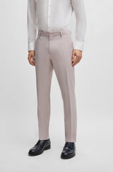 Boss SLIM-FIT Light Pink Suit In a Melange Wool Blend