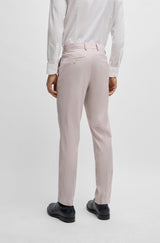 Boss SLIM-FIT Light Pink Suit In a Melange Wool Blend