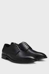 Boss Italian-made Derby shoes in leather with ornamental stitching