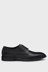 Boss Italian-made Derby shoes in leather with ornamental stitching