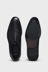 Boss Italian-made Derby shoes in leather with ornamental stitching