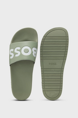 Boss Italian-made Slides with Large Logo Detail