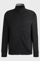 Boss Circle-Jacquard Zip-Up Sweatshirt with Side Stripes