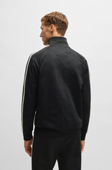 Boss Circle-Jacquard Zip-Up Sweatshirt with Side Stripes