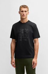 Boss Interlock-Cotton T-shirt with Circle Artwork
