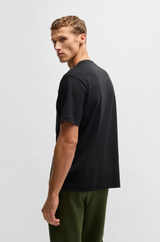 Boss Interlock-Cotton T-shirt with Circle Artwork