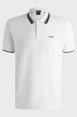 Boss Paddy Active Polo Shirt with Contrast Stripes