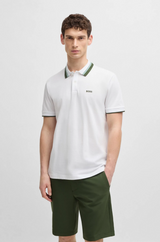 Boss Paddy Active Polo Shirt with Contrast Stripes