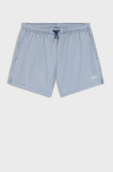 Swim shorts in seersucker fabric with embroidered logo
