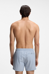 Swim shorts in seersucker fabric with embroidered logo