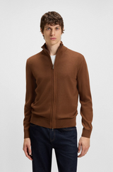 Boss Zip-up Cardigan in Virgin Wool