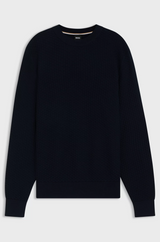 Boss Cotton Sweater with Mixed Structures
