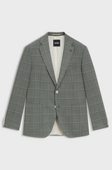 Boss Regular-fit Blazer in a Checked Wool Blend