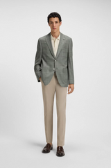 Boss Regular-fit Blazer in a Checked Wool Blend