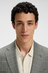 Boss Regular-fit Blazer in a Checked Wool Blend