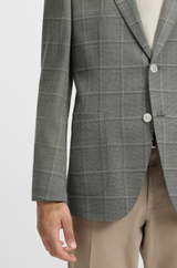 Boss Regular-fit Blazer in a Checked Wool Blend