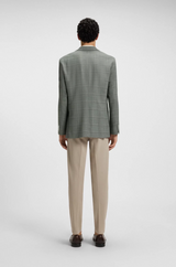 Boss Regular-fit Blazer in a Checked Wool Blend