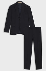 BOSS Regular-fit suit in micro-patterned stretch wool