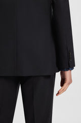 BOSS Regular-fit suit in micro-patterned stretch wool