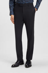 BOSS Regular-fit suit in micro-patterned stretch wool