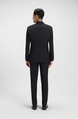 BOSS Regular-fit suit in micro-patterned stretch wool
