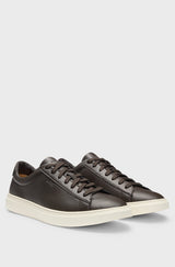 Boss Grained-leather trainers with rubber sole