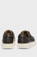 Boss Grained-leather trainers with rubber sole