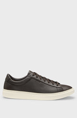 Boss Grained-leather trainers with rubber sole