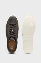 Boss Grained-leather trainers with rubber sole