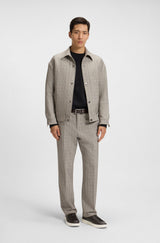 Boss Grained-leather trainers with rubber sole