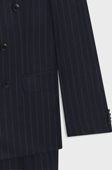 Two-piece slim-fit suit in striped virgin wool