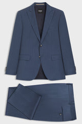 Boss Two-piece regular-fit suit in striped virgin wool