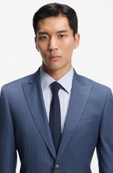 Boss Two-piece regular-fit suit in striped virgin wool
