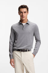 BOSS Smooth-leather belt with silver-tone buckle