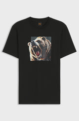Cotton-jersey T-shirt with animal artwork