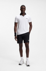 Active slim-fit polo shirt with signature-stripe details