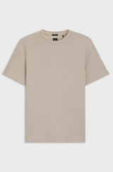 Mercerised-cotton T-shirt with three-tone jacquard