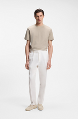 Mercerised-cotton T-shirt with three-tone jacquard