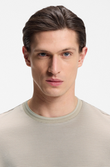Mercerised-cotton T-shirt with three-tone jacquard