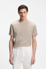 Mercerised-cotton T-shirt with three-tone jacquard