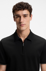 Regular-fit polo with zip closure