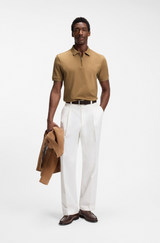 Regular-fit polo with zip closure
