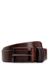 Boss Vegetable-Tanned Leather Belt with Gunmetal Hardware