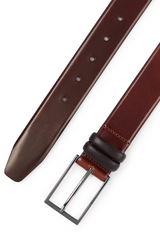 Boss Vegetable-Tanned Leather Belt with Gunmetal Hardware