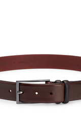 Boss Vegetable-Tanned Leather Belt with Gunmetal Hardware